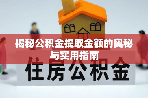 丽水揭秘公积金提取金额的奥秘与实用指南